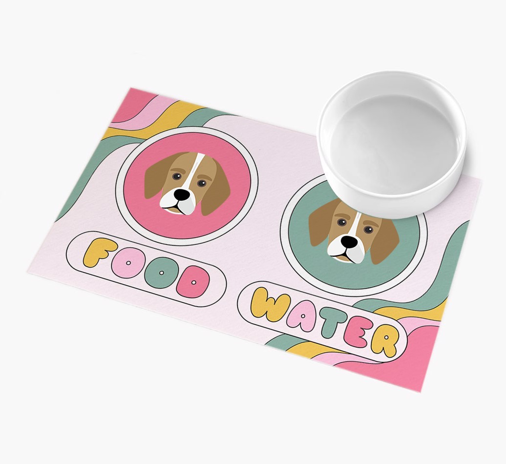 Rainbow Icons: Personalised {breedFullName} Feeding Mat