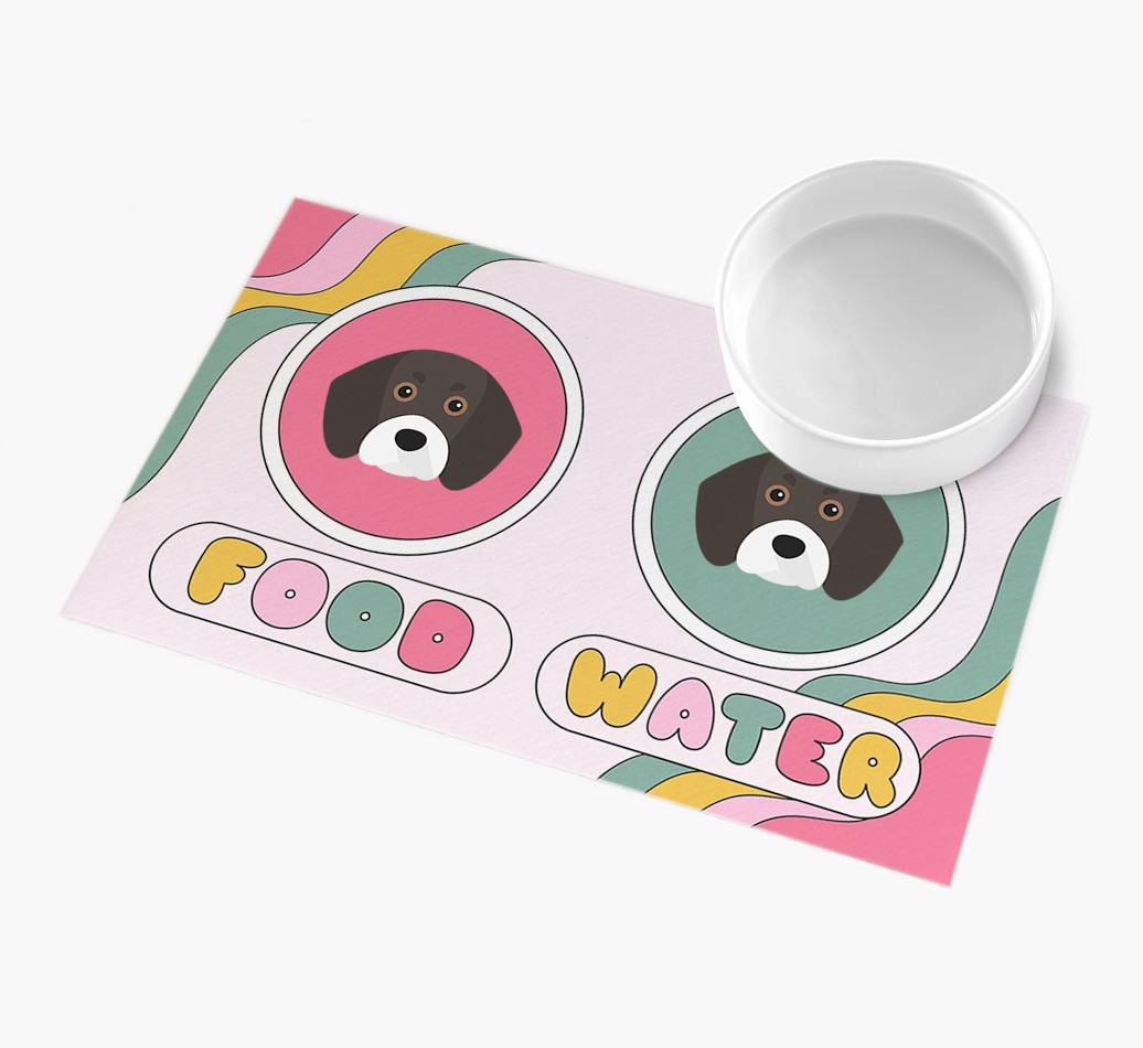 Rainbow Icons: Personalised {breedFullName} Feeding Mat