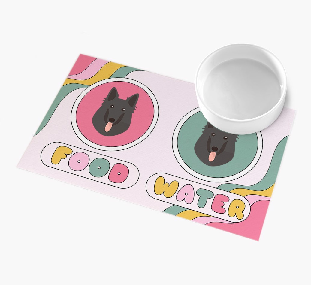 Rainbow Icons: Personalised {breedFullName} Feeding Mat
