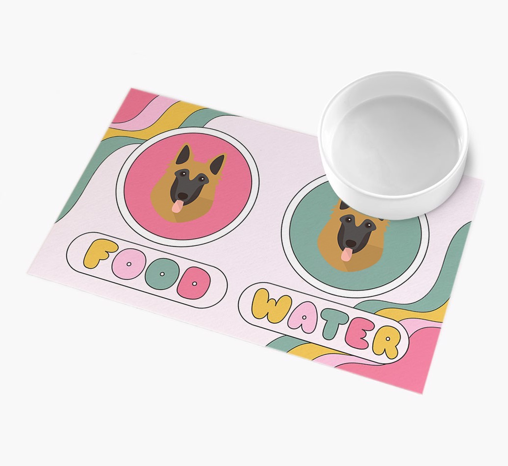 Rainbow Icons: Personalised {breedFullName} Feeding Mat