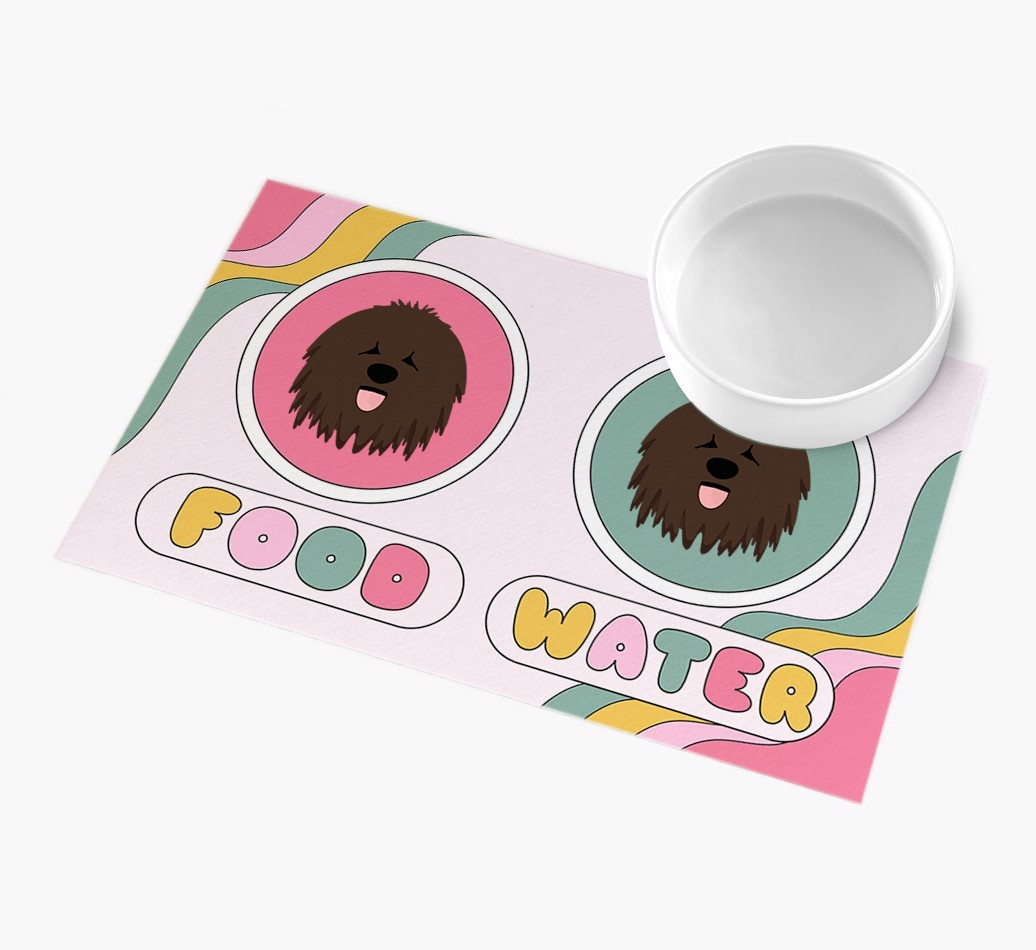 Rainbow Icons: Personalised {breedFullName} Feeding Mat