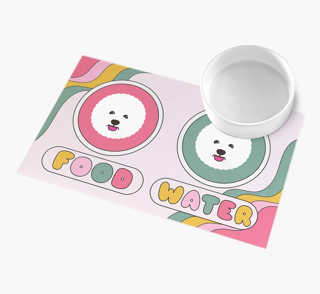Rainbow Icons: Personalised {breedFullName} Feeding Mat