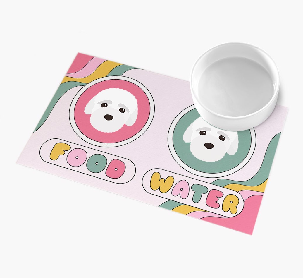 Rainbow Icons: Personalised {breedFullName} Feeding Mat