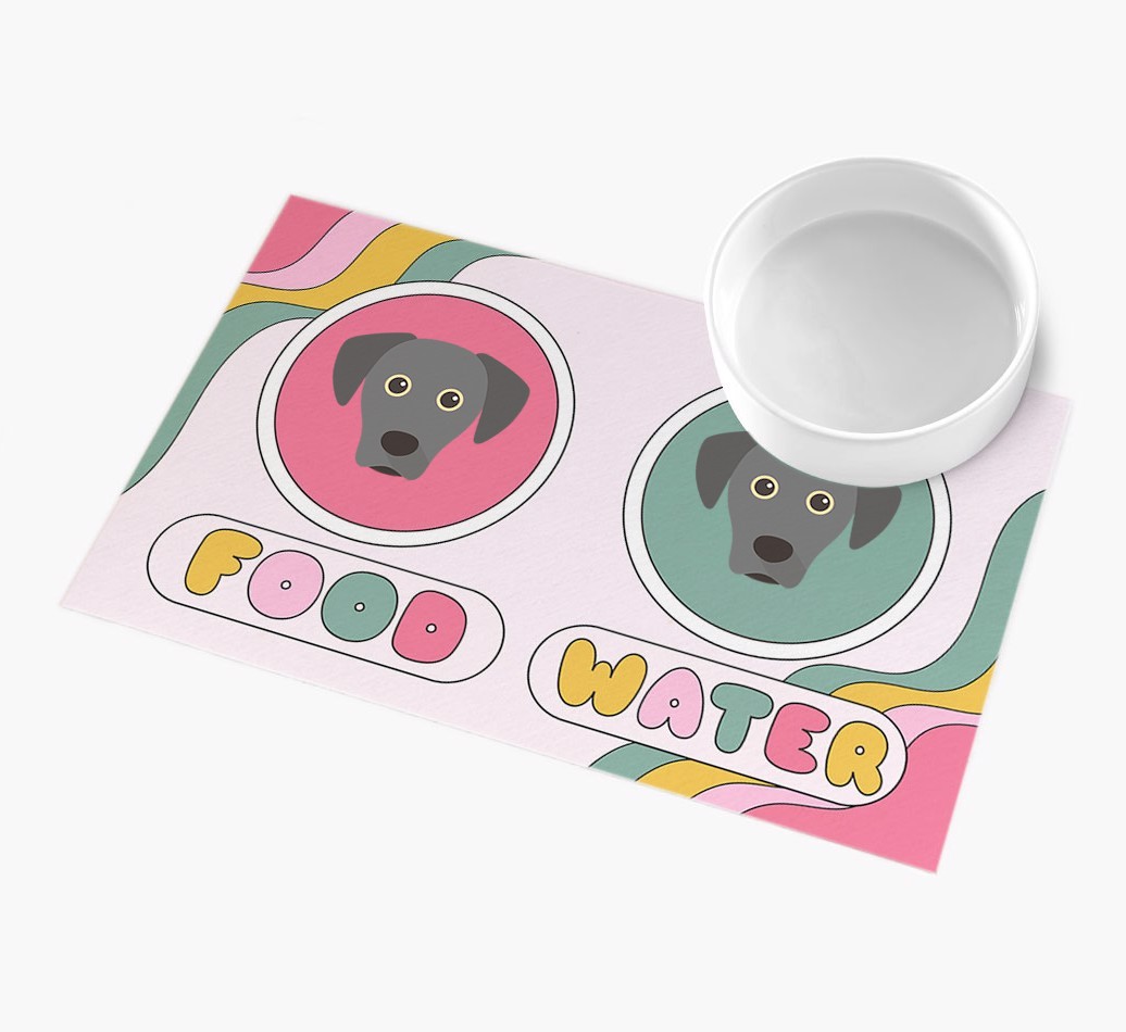 Rainbow Icons: Personalised {breedFullName} Feeding Mat