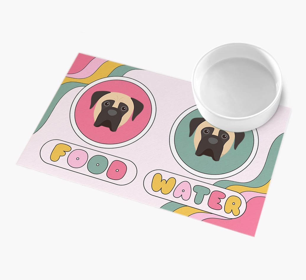 Rainbow Icons: Personalised {breedFullName} Feeding Mat