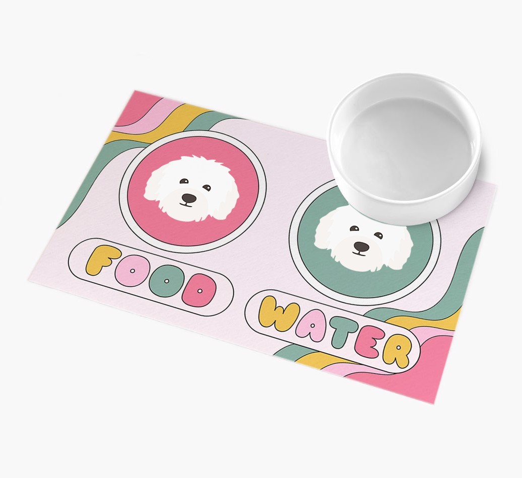 Rainbow Icons: Personalised {breedFullName} Feeding Mat