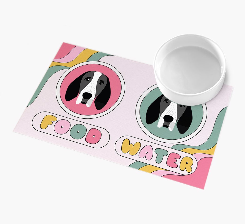 Rainbow Icons: Personalised {breedFullName} Feeding Mat