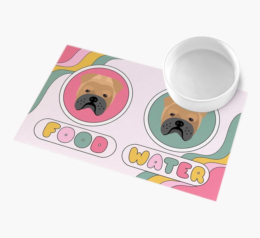 Rainbow Icons: Personalized {breedFullName} Feeding Mat