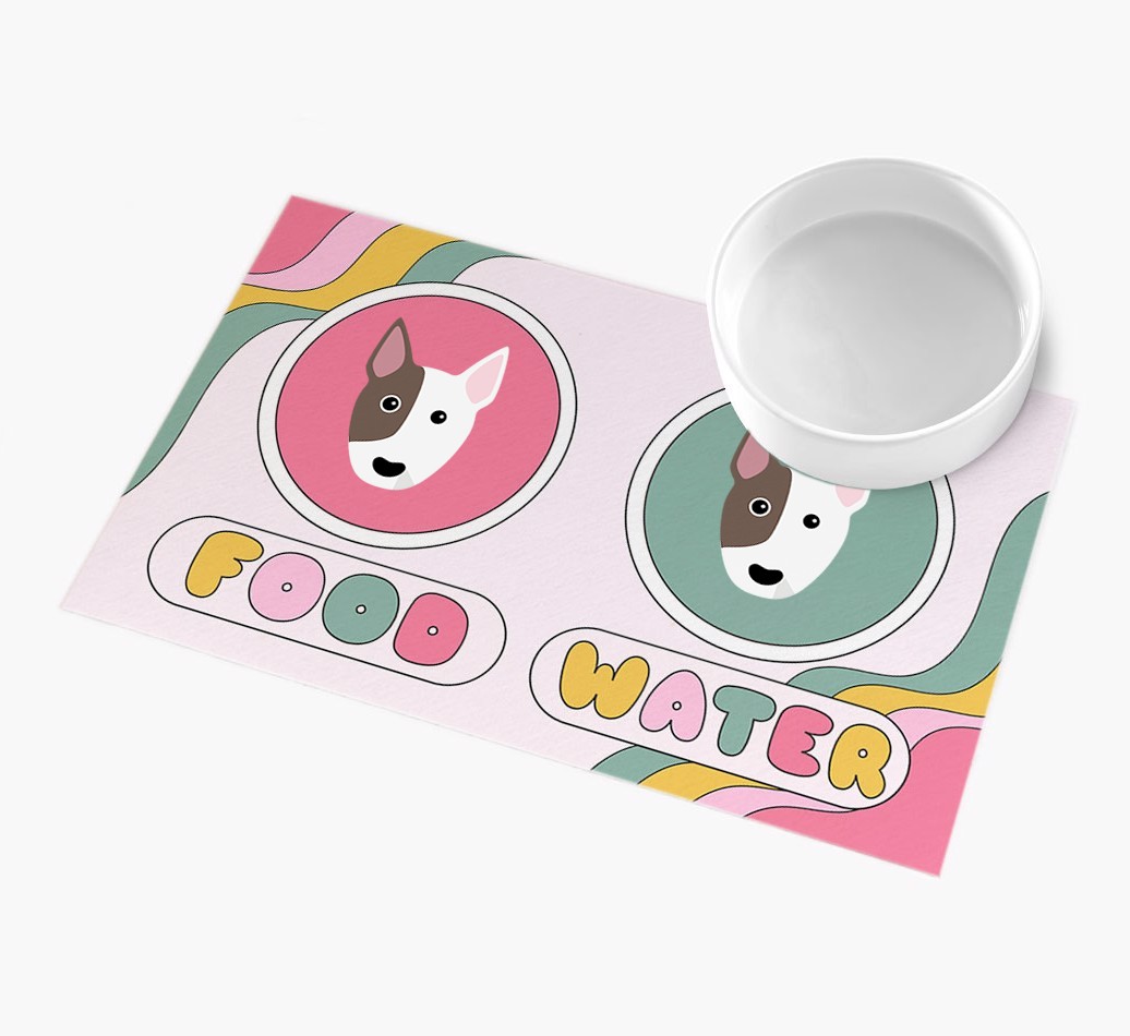 Rainbow Icons: Personalised {breedFullName} Feeding Mat