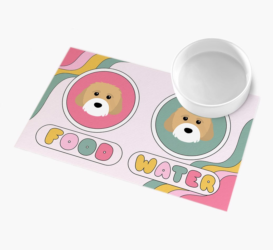 Rainbow Icons: Personalised {breedFullName} Feeding Mat