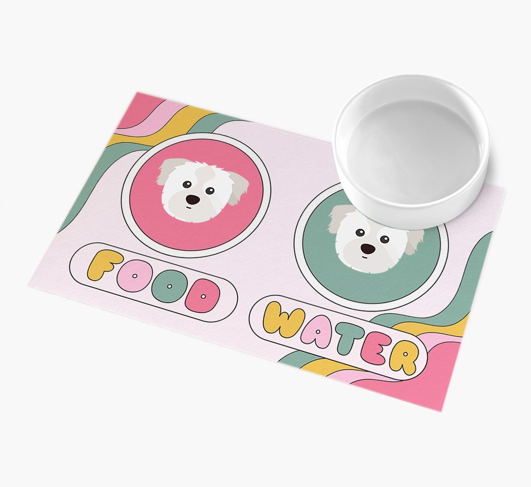Rainbow Icons: Personalised {breedFullName} Feeding Mat