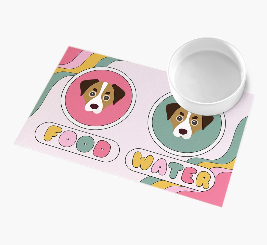 Rainbow Icons: Personalised {breedFullName} Feeding Mat
