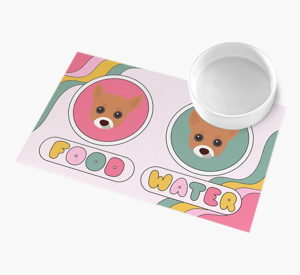 Rainbow Icons: Personalised {breedFullName} Feeding Mat