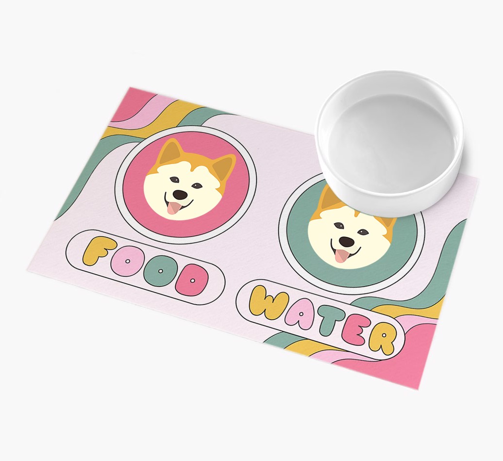 Rainbow Icons: Personalised {breedFullName} Feeding Mat