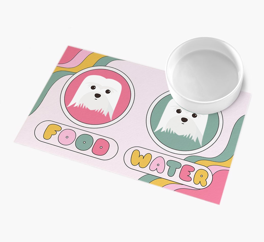 Rainbow Icons: Personalised {breedFullName} Feeding Mat