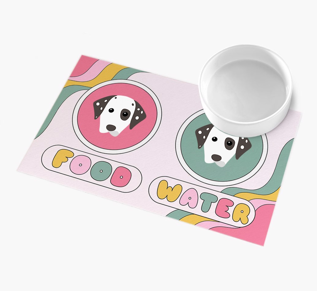 Rainbow Icons: Personalised {breedFullName} Feeding Mat