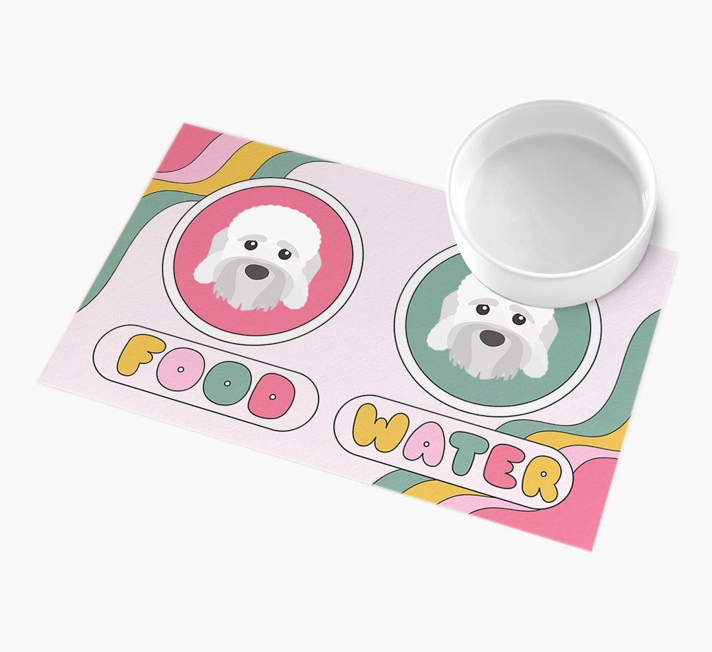 Rainbow Icons: Personalised {breedFullName} Feeding Mat