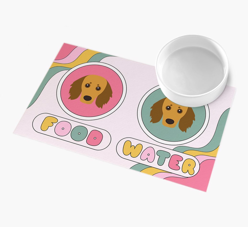 Rainbow Icons: Personalised {breedFullName} Feeding Mat