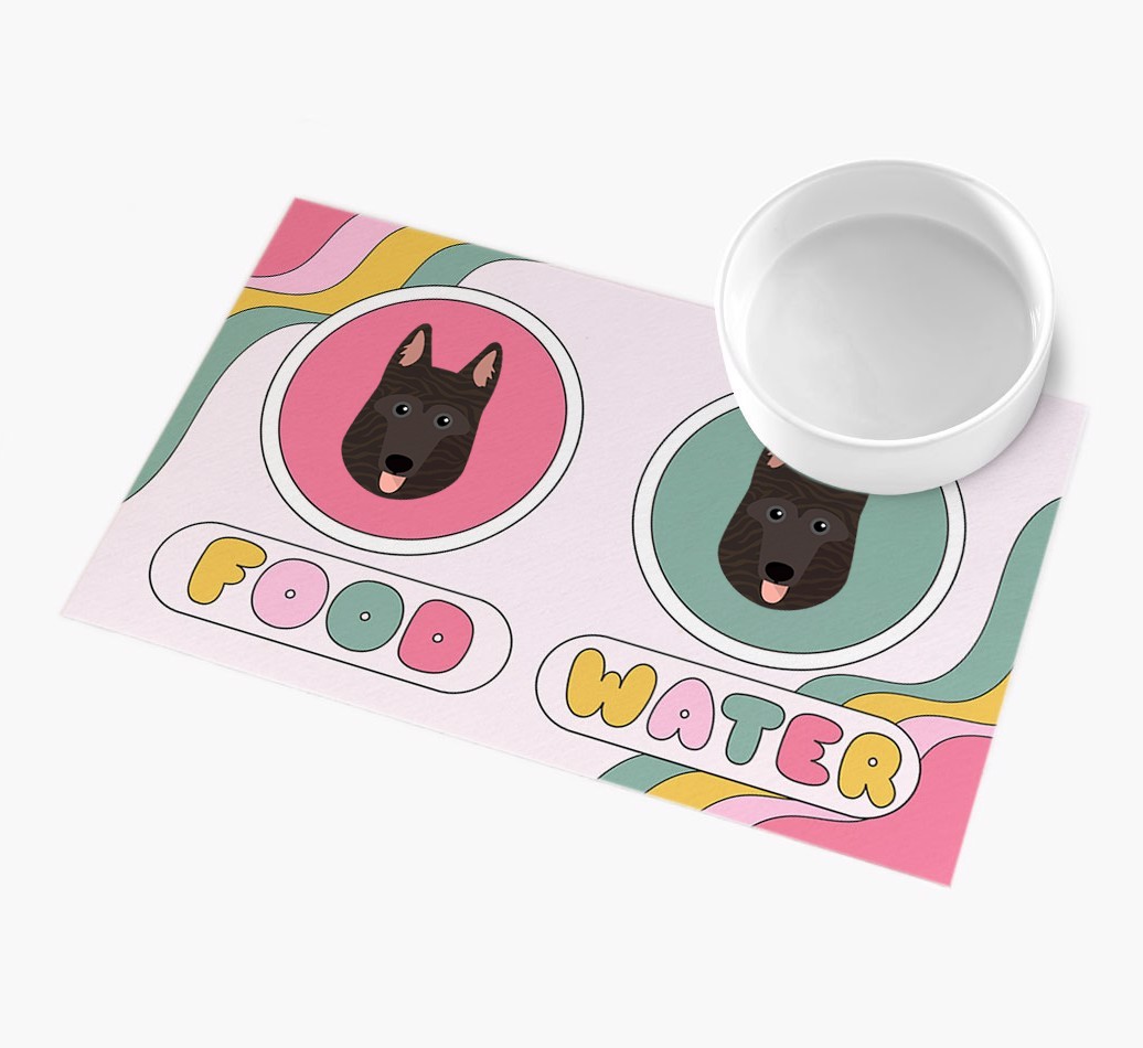 Rainbow Icons: Personalised {breedFullName} Feeding Mat