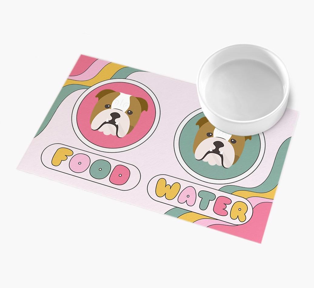 Rainbow Icons: Personalised {breedFullName} Feeding Mat
