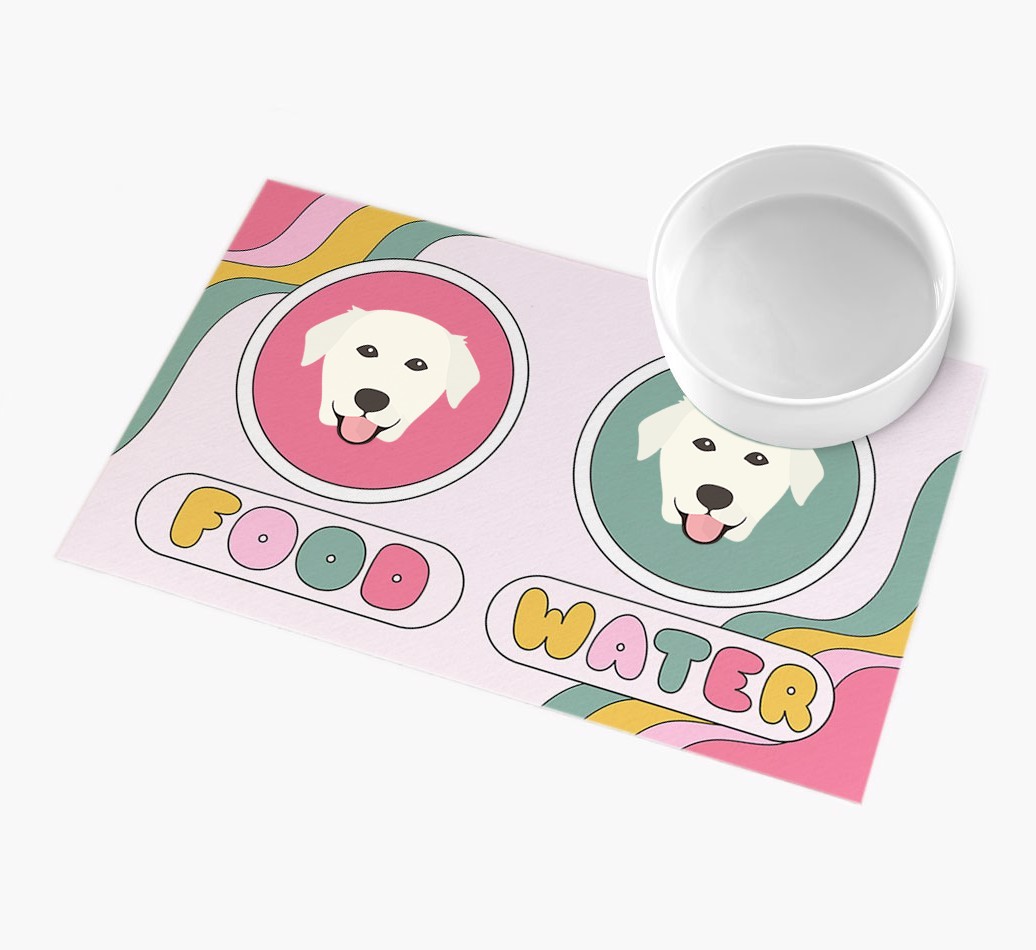 Rainbow Icons: Personalised {breedFullName} Feeding Mat
