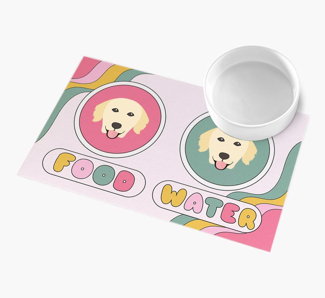 Rainbow Icons: Personalized {breedFullName} Feeding Mat