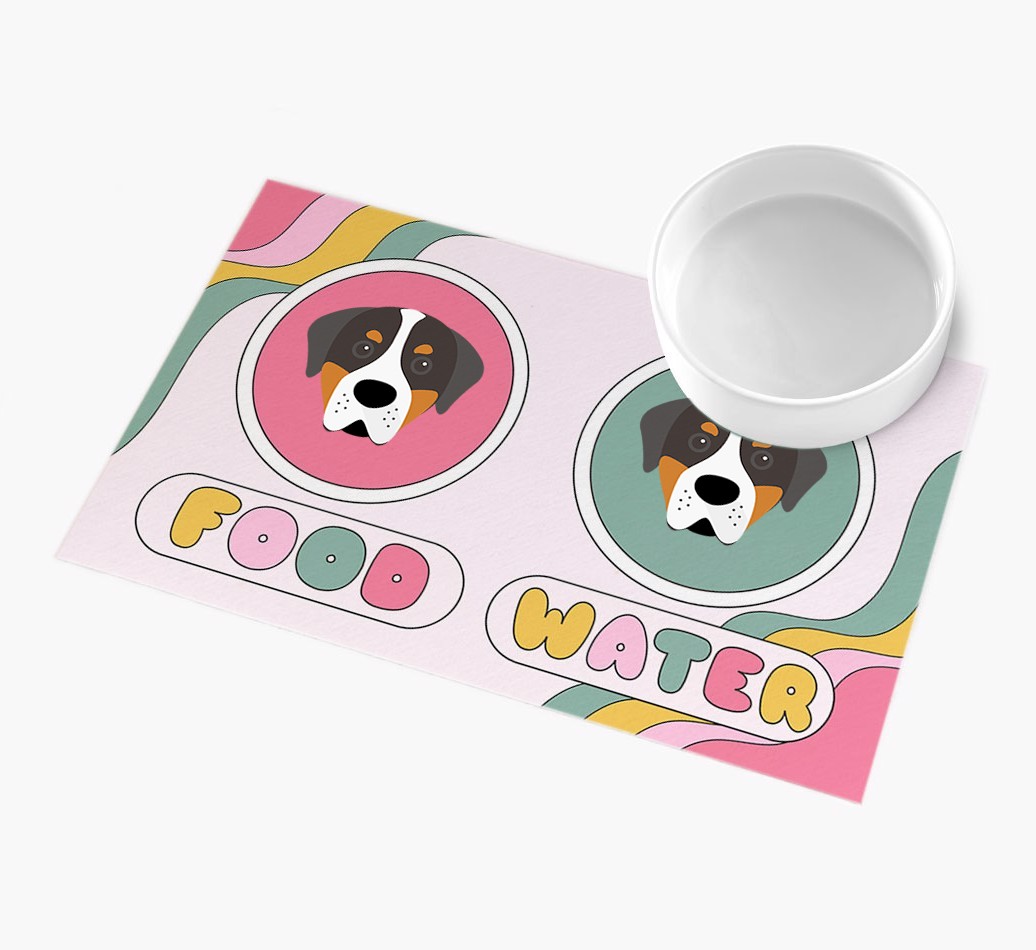 Rainbow Icons: Personalised {breedFullName} Feeding Mat