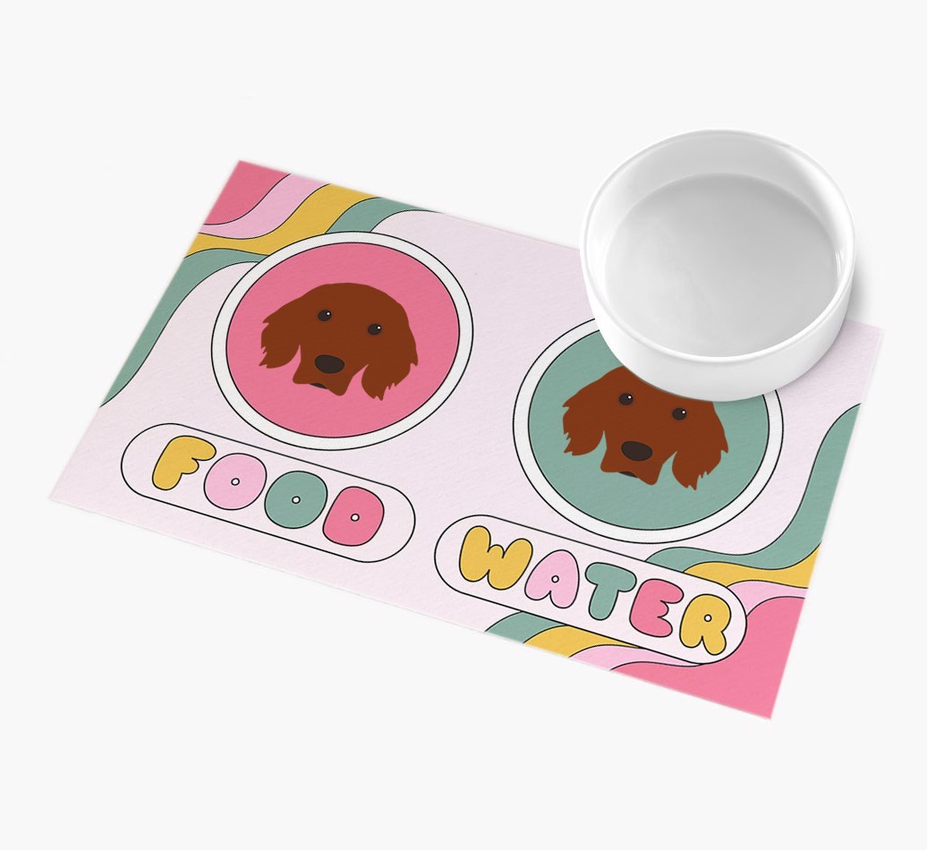 Rainbow Icons: Personalised {breedFullName} Feeding Mat