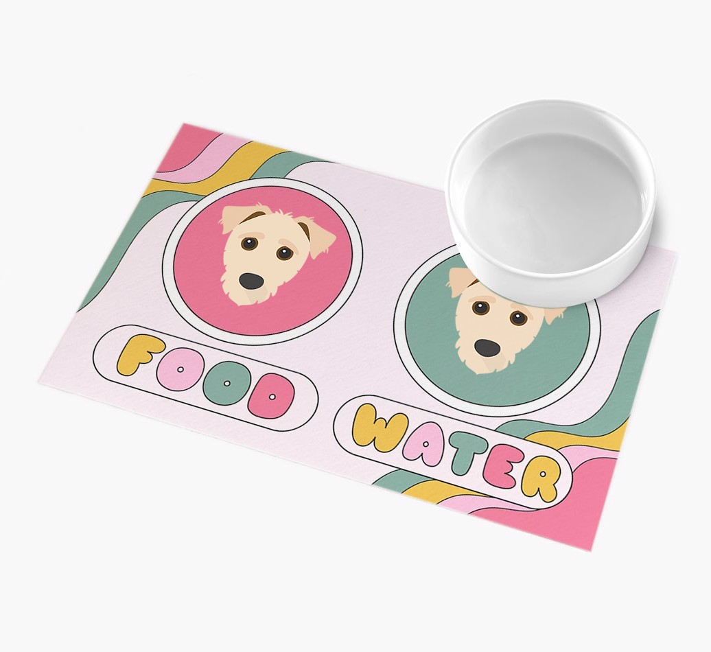 Rainbow Icons: Personalised {breedFullName} Feeding Mat