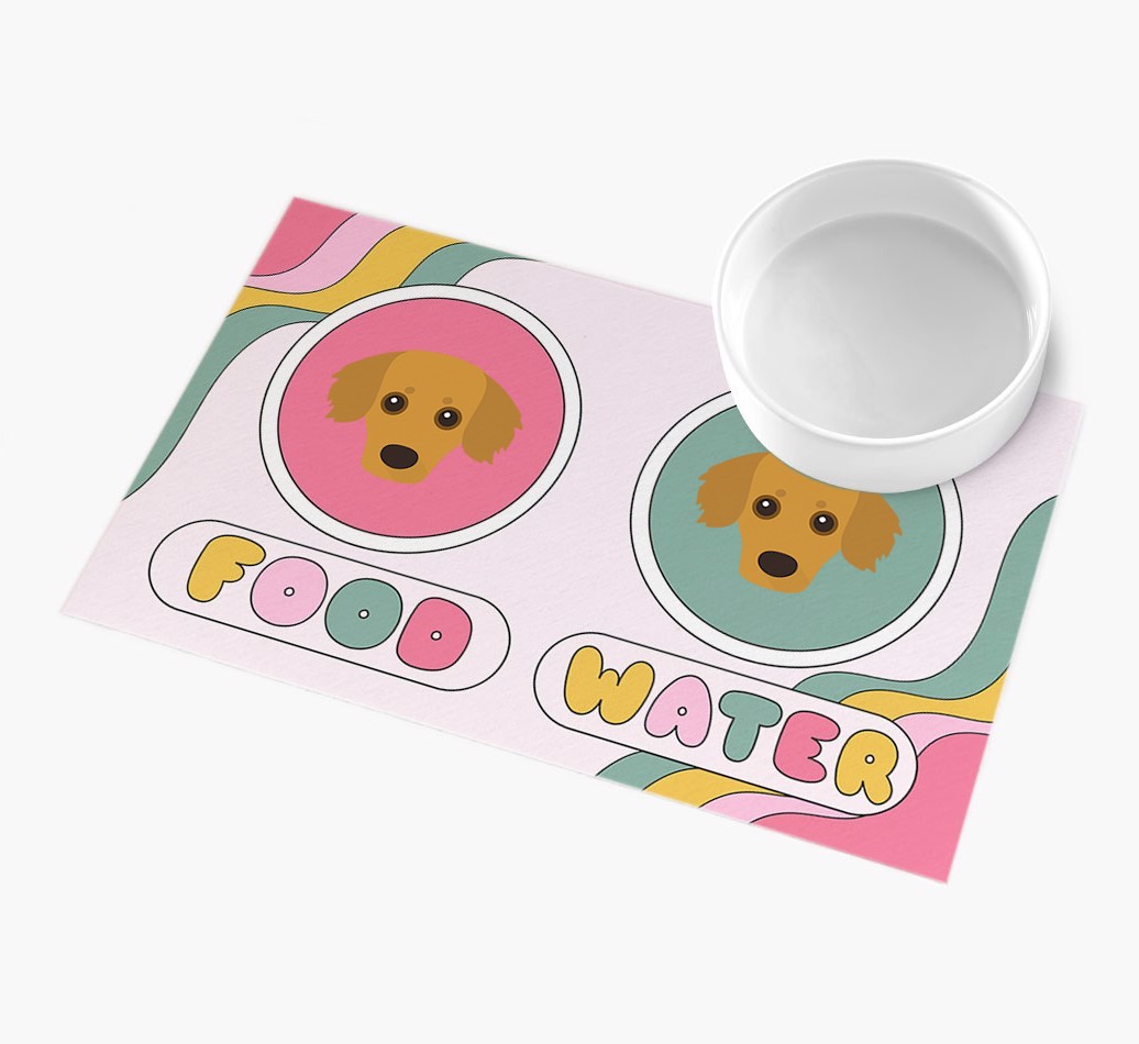Rainbow Icons: Personalised {breedFullName} Feeding Mat
