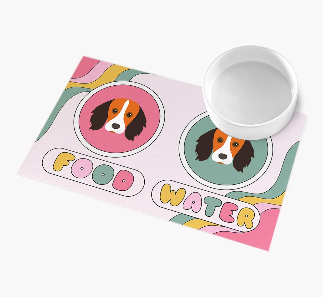 Rainbow Icons: Personalised {breedFullName} Feeding Mat