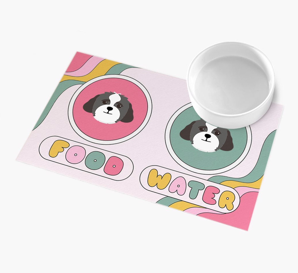 Rainbow Icons: Personalised {breedFullName} Feeding Mat