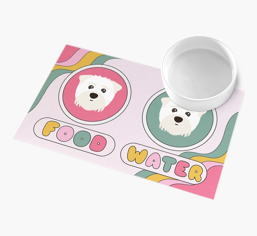 Rainbow Icons: Personalized {breedFullName} Feeding Mat