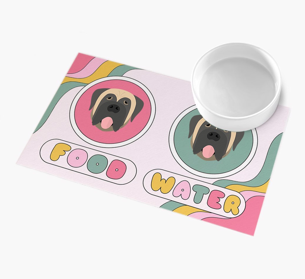 Rainbow Icons: Personalised {breedFullName} Feeding Mat