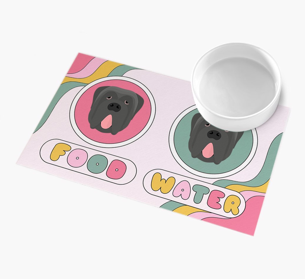 Rainbow Icons: Personalised {breedFullName} Feeding Mat