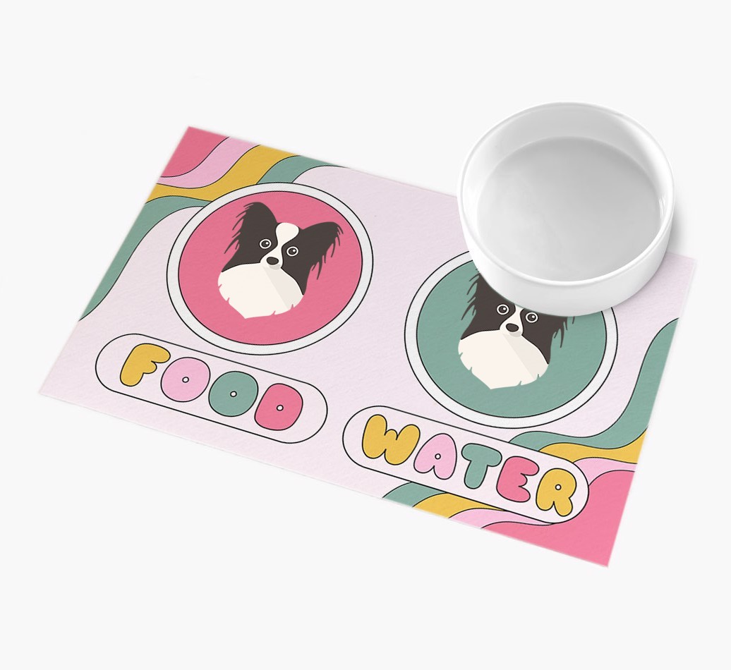 Rainbow Icons: Personalised {breedFullName} Feeding Mat