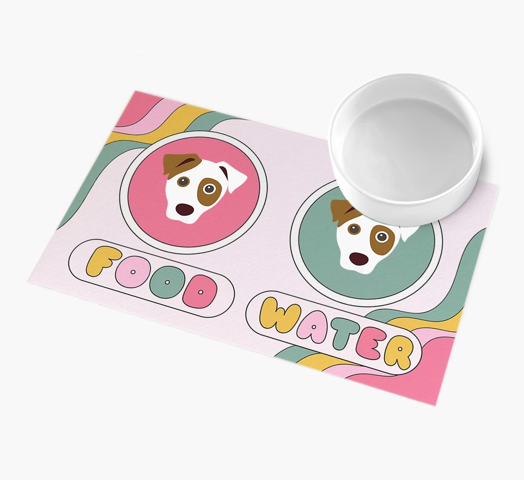 Rainbow Icons: Personalized {breedFullName} Feeding Mat