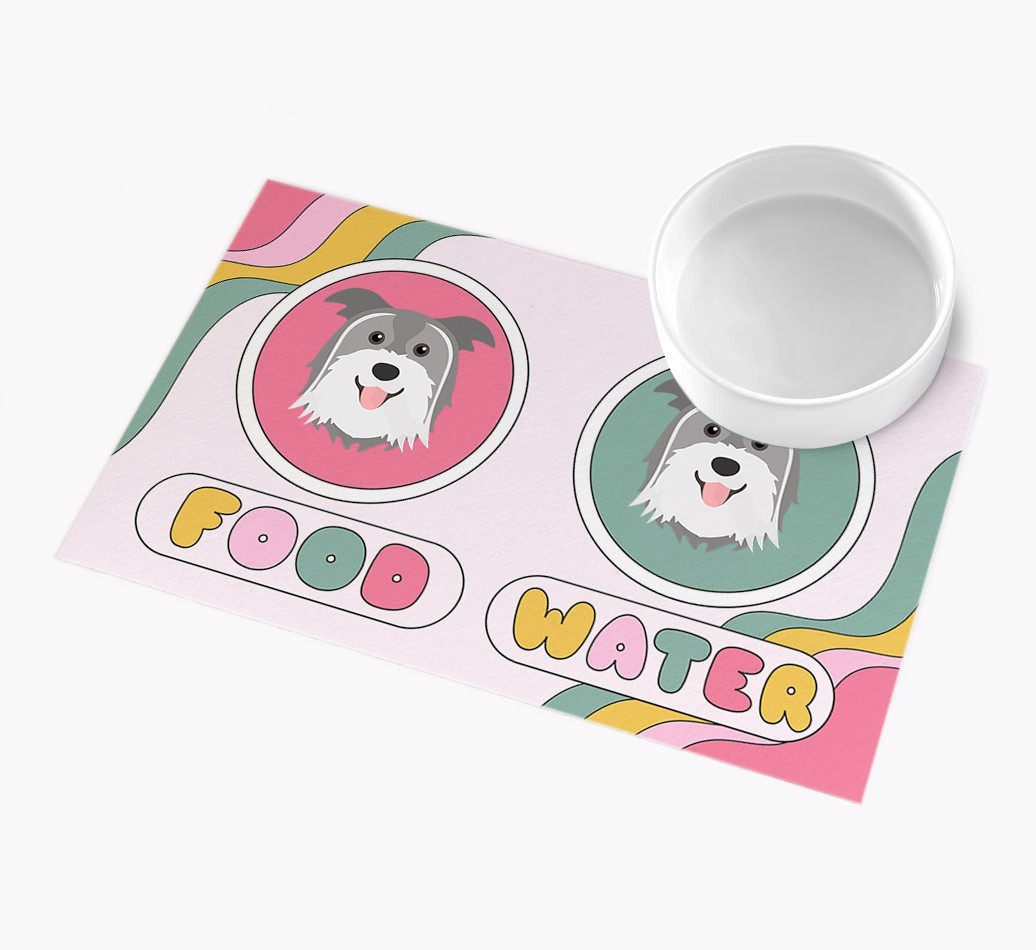 Rainbow Icons: Personalised {breedFullName} Feeding Mat