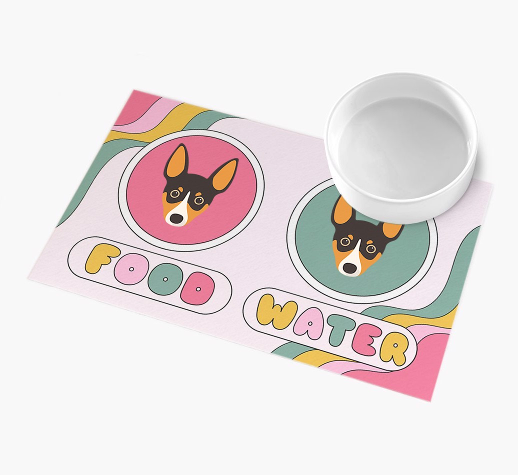 Rainbow Icons: Personalised {breedFullName} Feeding Mat