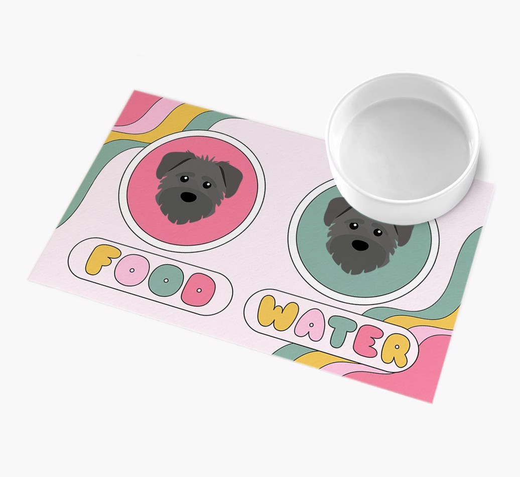Rainbow Icons: Personalised {breedFullName} Feeding Mat