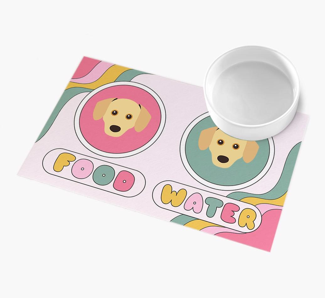 Rainbow Icons: Personalized {breedFullName} Feeding Mat