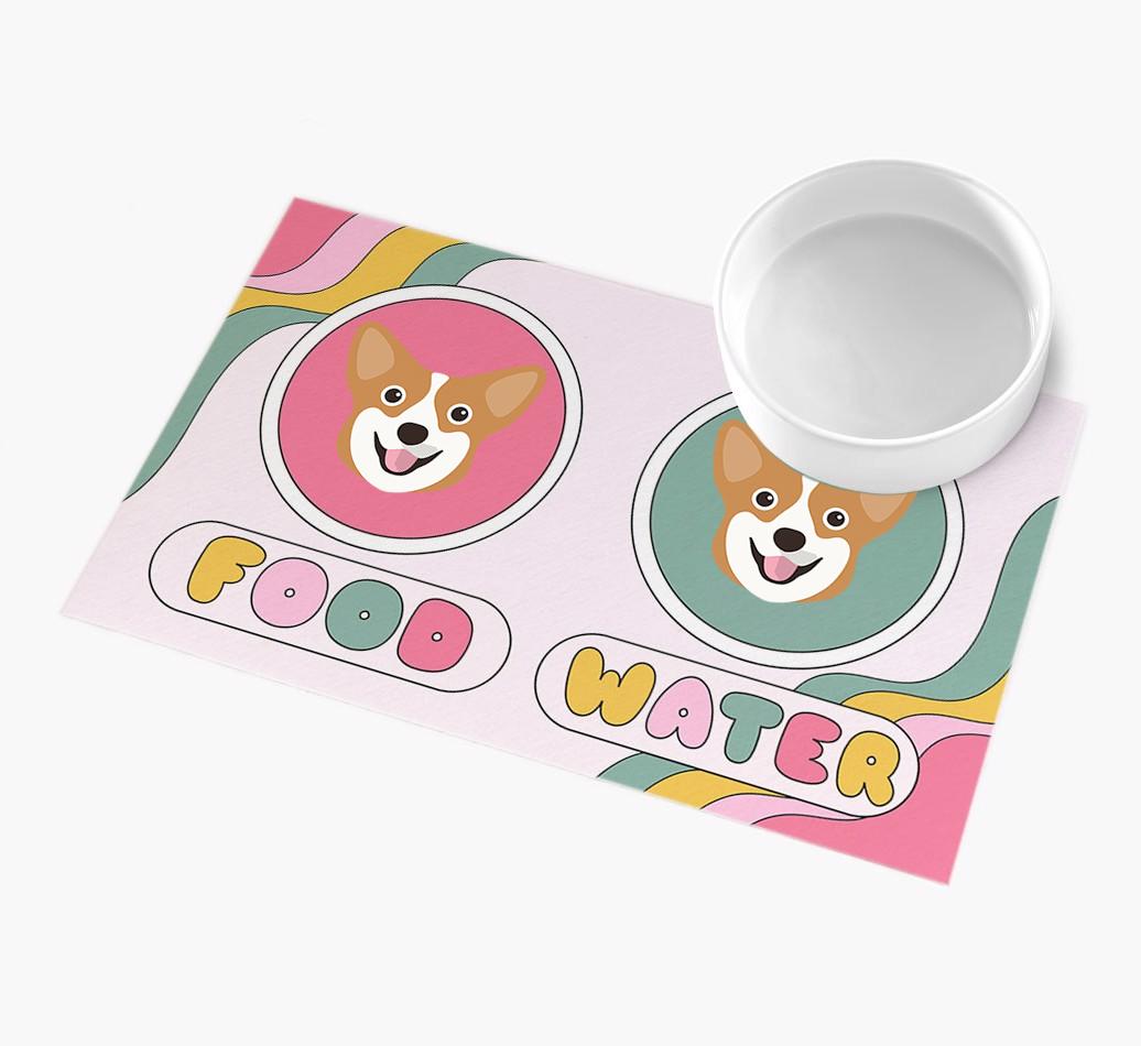 Rainbow Icons: Personalized {breedFullName} Feeding Mat