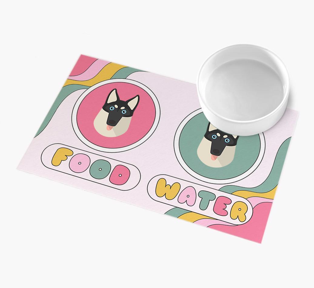 Rainbow Icons: Personalized {breedFullName} Feeding Mat