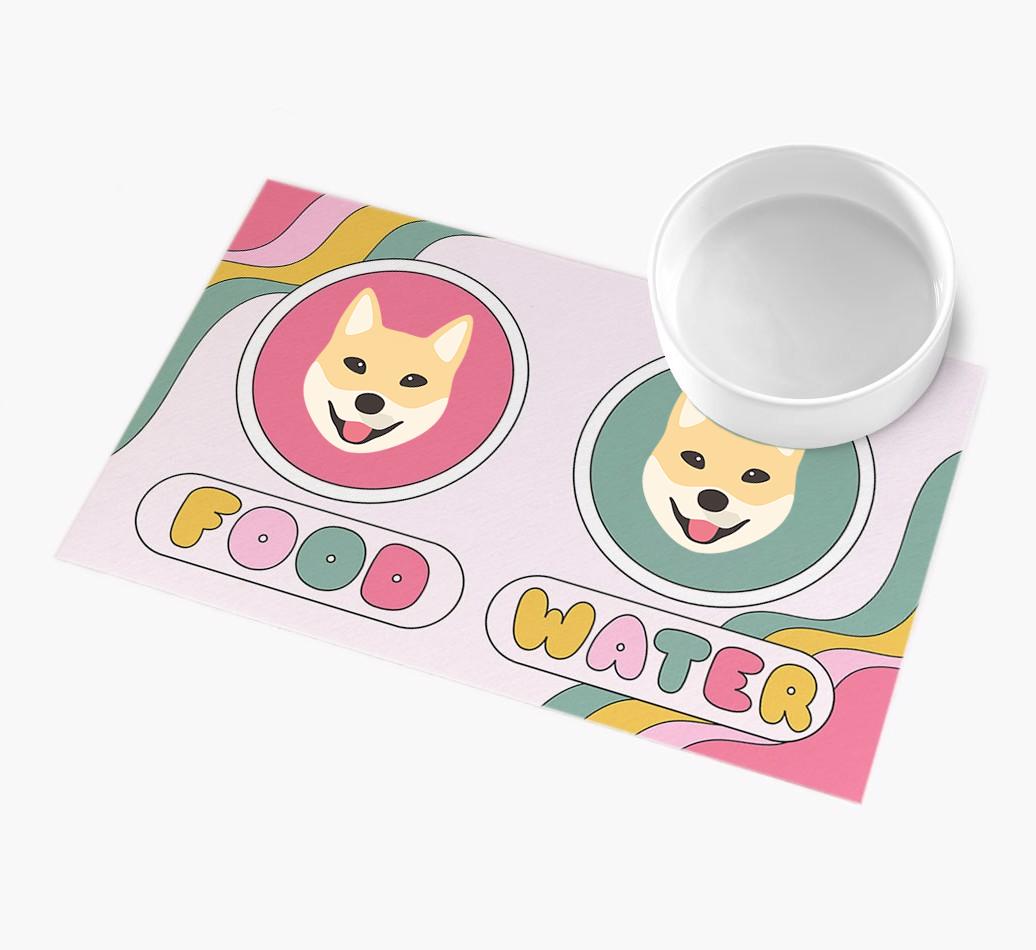 Rainbow Icons: Personalized {breedFullName} Feeding Mat