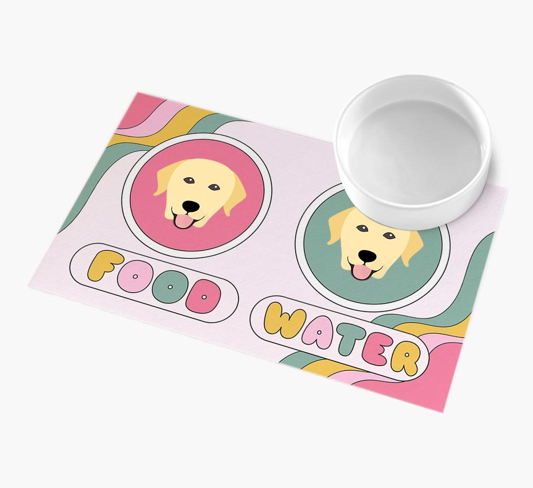 Rainbow Icons: Personalized {breedFullName} Feeding Mat