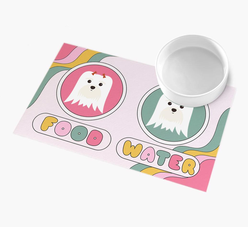 Rainbow Icons: Personalized {breedFullName} Feeding Mat