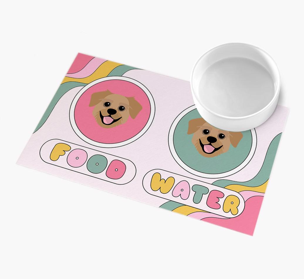 Rainbow Icons: Personalized {breedFullName} Feeding Mat