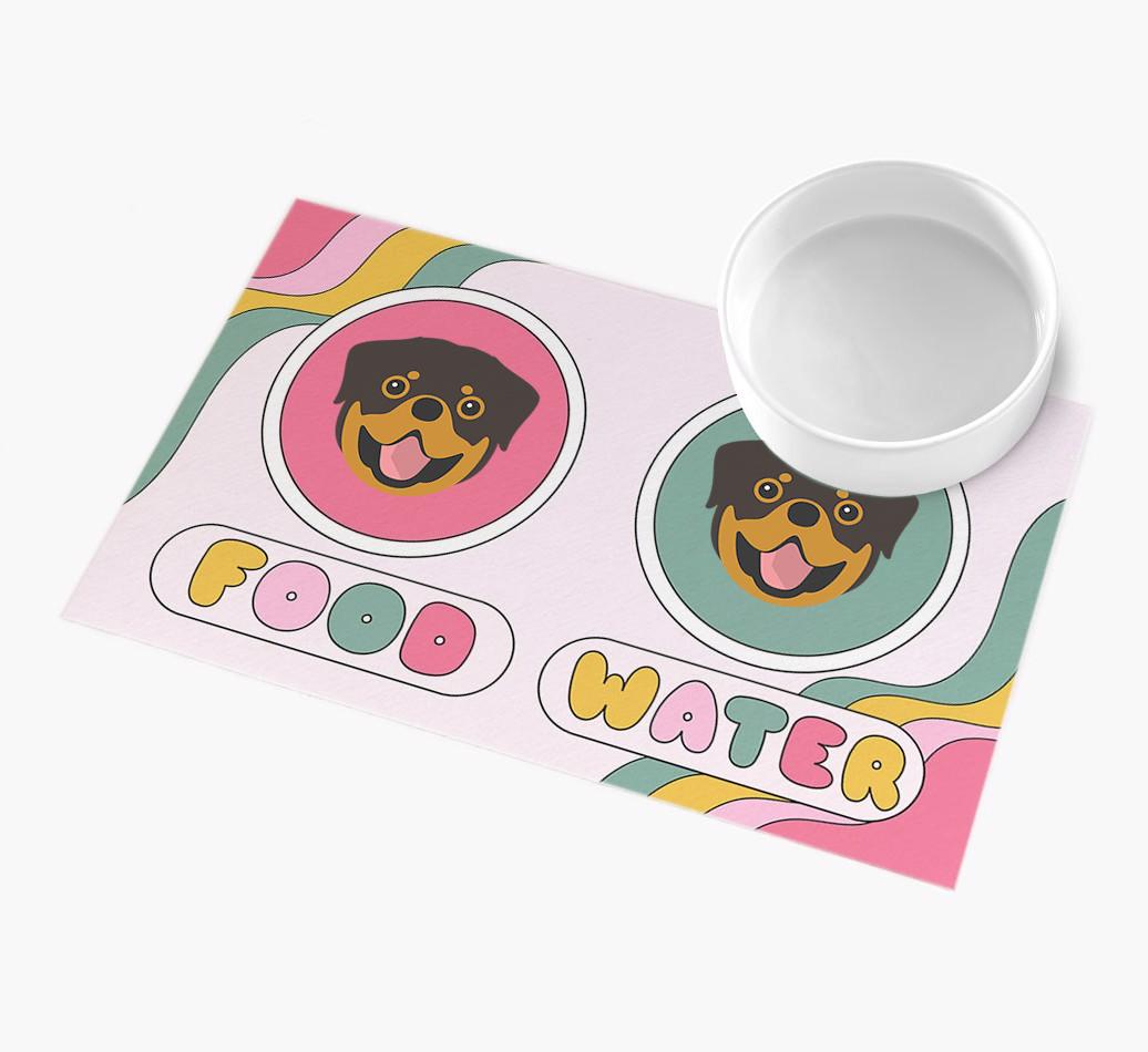 Rainbow Icons: Personalized {breedFullName} Feeding Mat