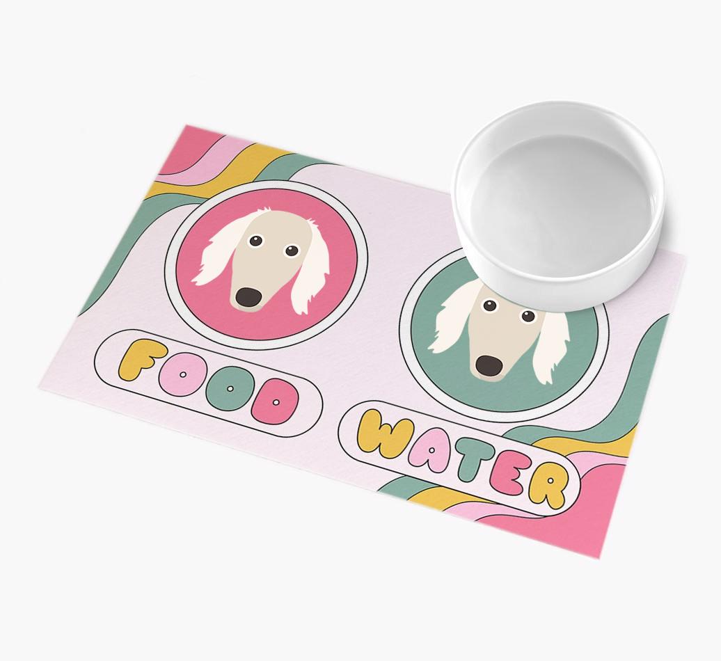 Rainbow Icons: Personalized {breedFullName} Feeding Mat