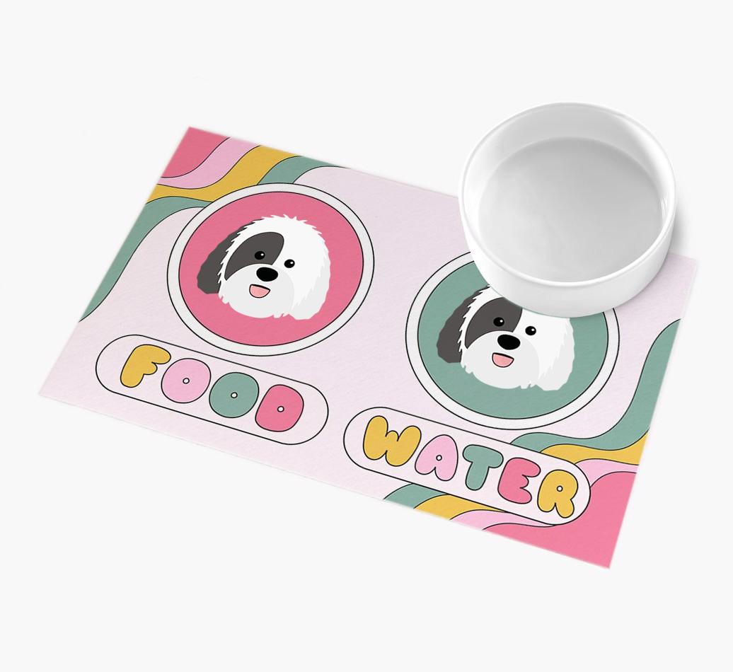 Rainbow Icons: Personalized {breedFullName} Feeding Mat